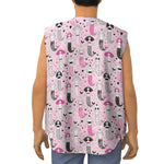 Pink Girly Mermaid Pattern Print Sleeveless Baseball Jersey