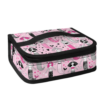 Pink Girly Mermaid Pattern Print Small Lunch Bag