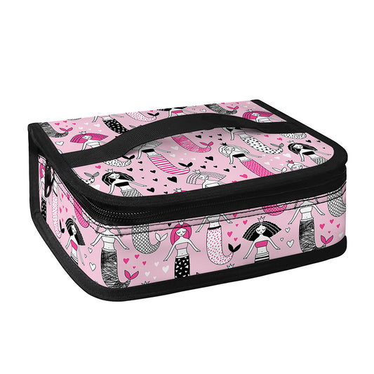 Pink Girly Mermaid Pattern Print Small Lunch Bag