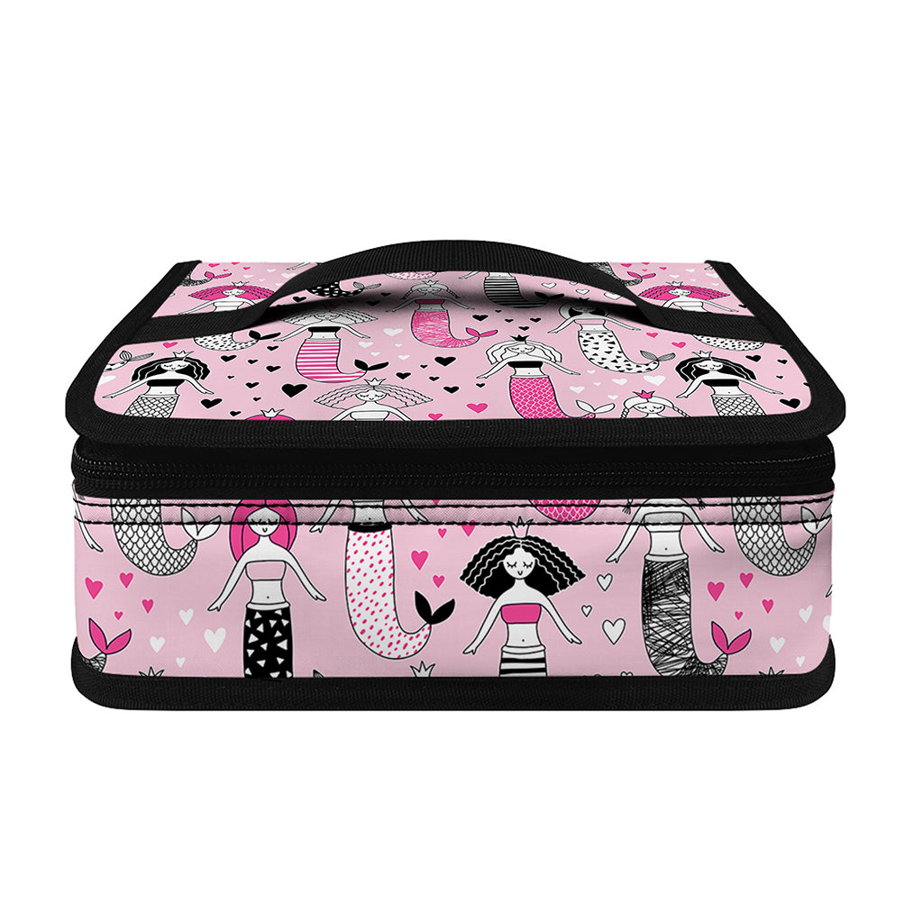 Pink Girly Mermaid Pattern Print Small Lunch Bag