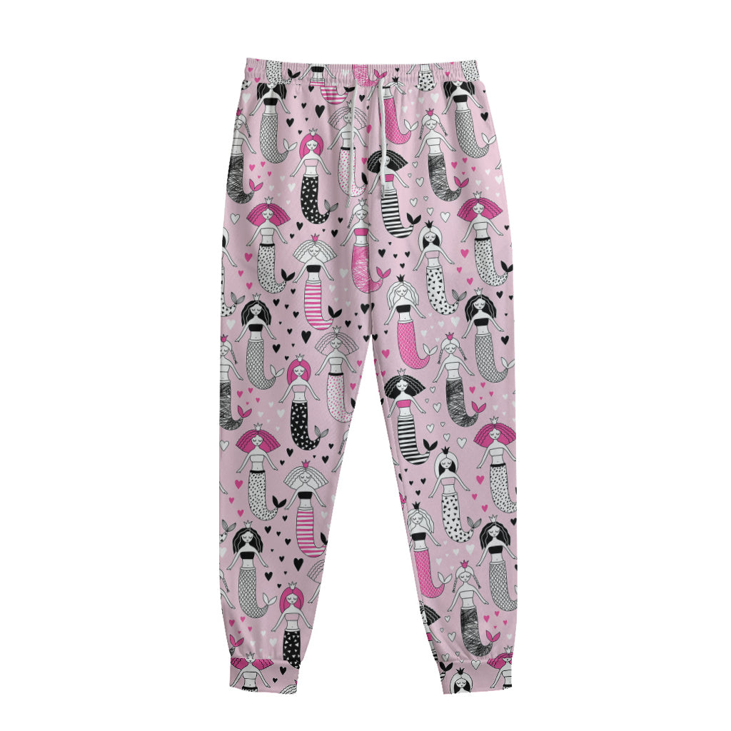 Pink Girly Mermaid Pattern Print Sweatpants