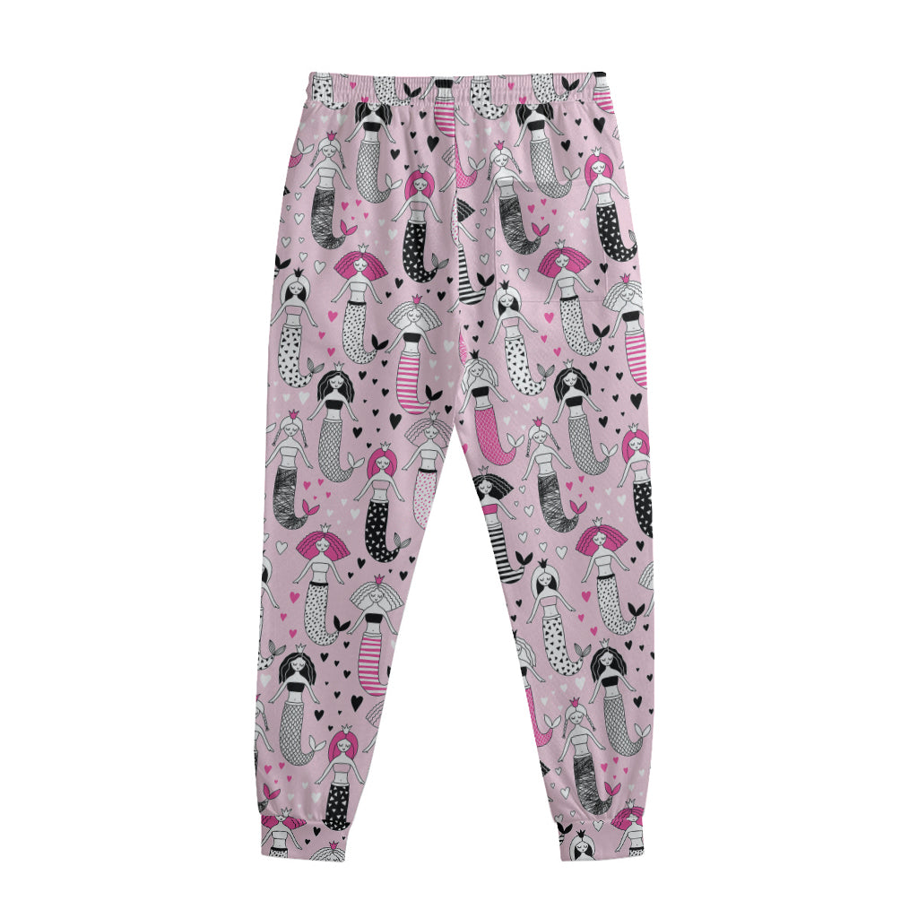 Pink Girly Mermaid Pattern Print Sweatpants