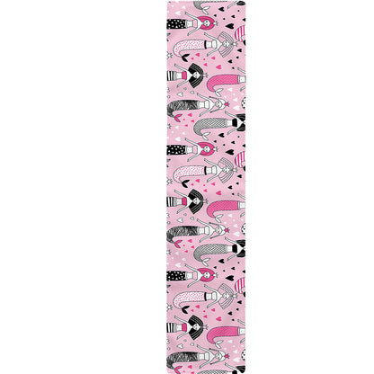 Pink Girly Mermaid Pattern Print Table Runner