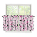 Pink Girly Mermaid Pattern Print Tier Curtains