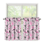 Pink Girly Mermaid Pattern Print Tier Curtains