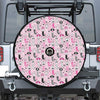 Pink Girly Mermaid Pattern Print Tire Cover With Camera Hole