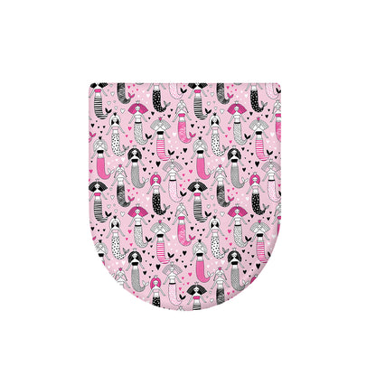 Pink Girly Mermaid Pattern Print Toilet Lid Cover