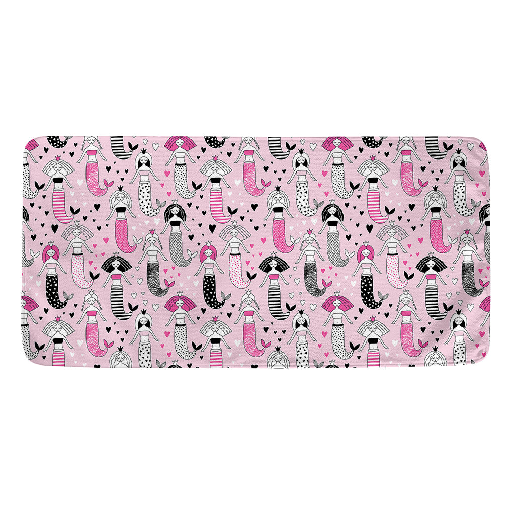 Pink Girly Mermaid Pattern Print Towel