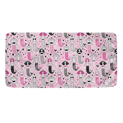 Pink Girly Mermaid Pattern Print Towel