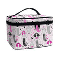 Pink Girly Mermaid Pattern Print Travel Makeup Bag