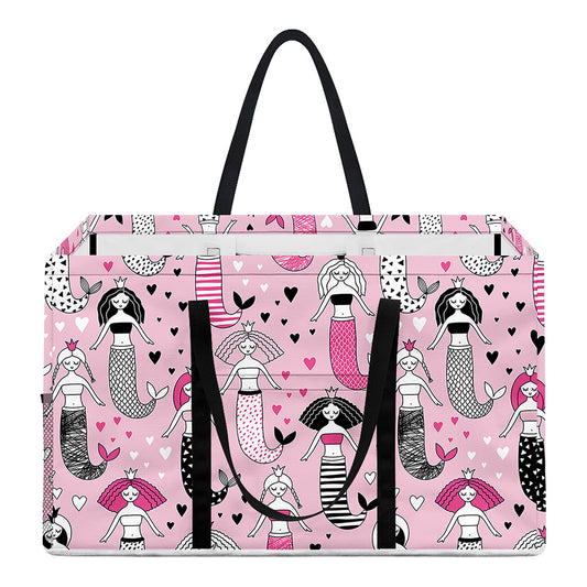 Pink Girly Mermaid Pattern Print Utility Tote Bag
