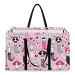 Pink Girly Mermaid Pattern Print Utility Tote Bag