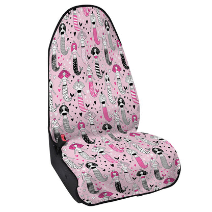 Pink Girly Mermaid Pattern Print Waterproof Car Seat Cover