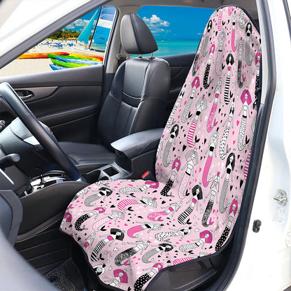 Pink Girly Mermaid Pattern Print Waterproof Car Seat Cover