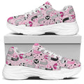 Pink Girly Mermaid Pattern Print White Chunky Shoes