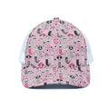 Pink Girly Mermaid Pattern Print White Mesh Trucker Hat