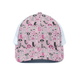 Pink Girly Mermaid Pattern Print White Mesh Trucker Cap