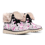 Pink Girly Mermaid Pattern Print Winter Boots