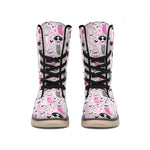 Pink Girly Mermaid Pattern Print Winter Boots