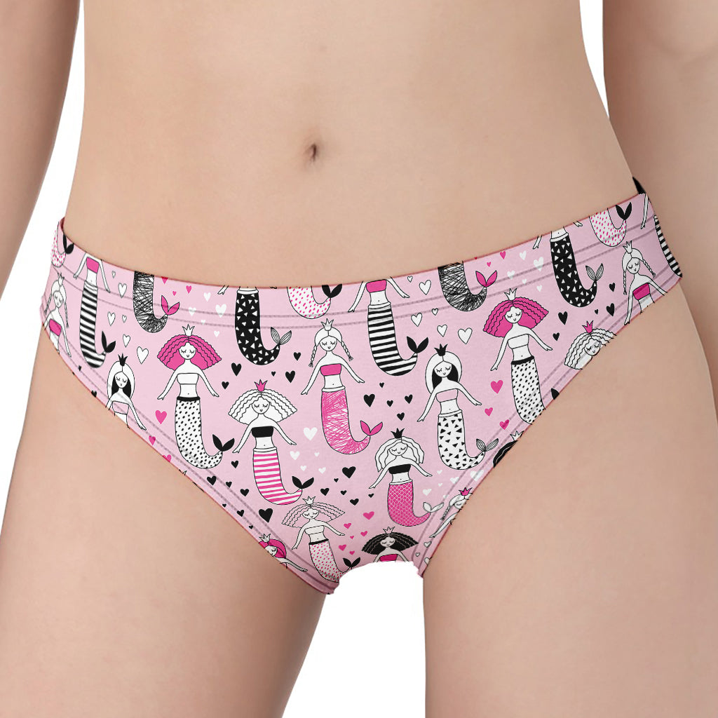 Pink Girly Mermaid Pattern Print Women's Panties