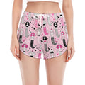 Pink Girly Mermaid Pattern Print Women's Split Running Shorts