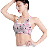Pink Girly Mermaid Pattern Print Women's Sports Bra
