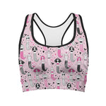 Pink Girly Mermaid Pattern Print Women's Sports Bra