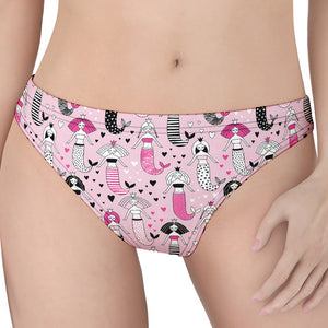 Pink Girly Mermaid Pattern Print Women's Thong