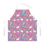 Pink Girly Unicorn Donut Pattern Print Adjustable Apron