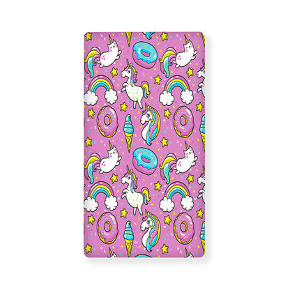 Pink Girly Unicorn Donut Pattern Print Baby Crib Sheet
