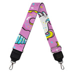 Pink Girly Unicorn Donut Pattern Print Bag Strap