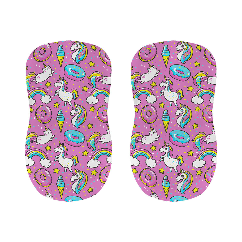 Pink Girly Unicorn Donut Pattern Print Bar Stool Covers