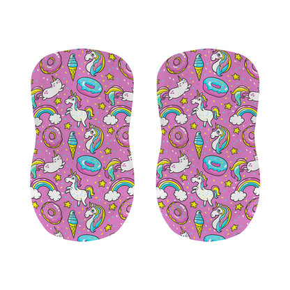 Pink Girly Unicorn Donut Pattern Print Bar Stool Covers
