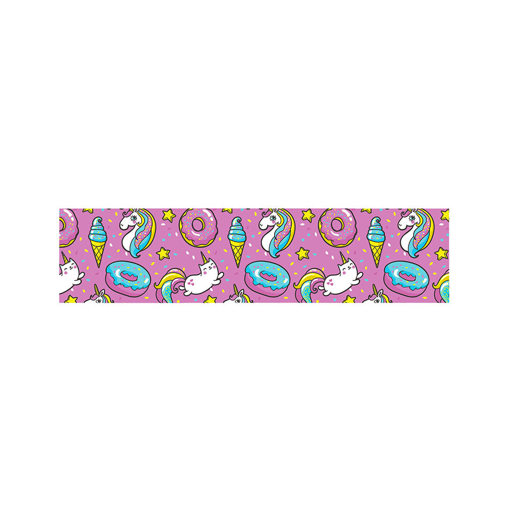 Pink Girly Unicorn Donut Pattern Print Bed Runner