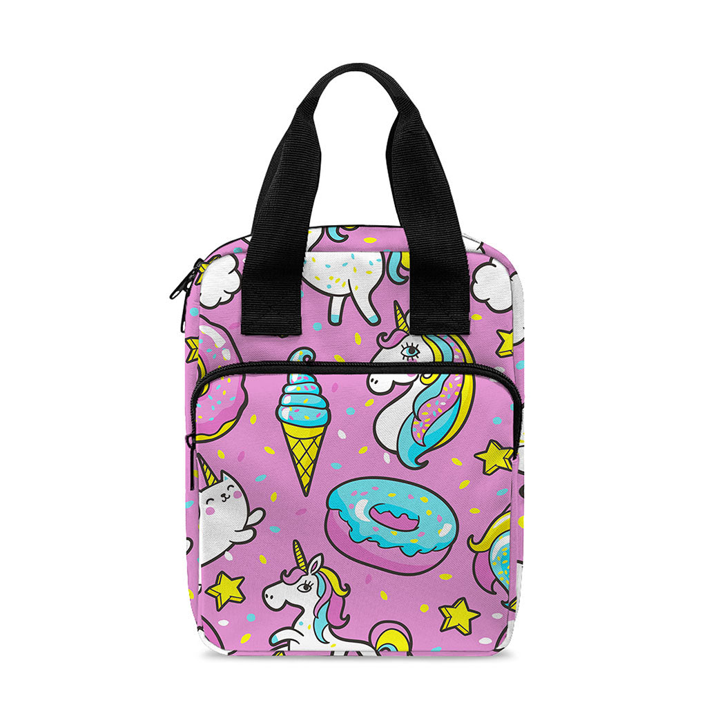 Pink Girly Unicorn Donut Pattern Print Bible Tote Bag