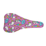 Pink Girly Unicorn Donut Pattern Print Bicycle Seat Cover