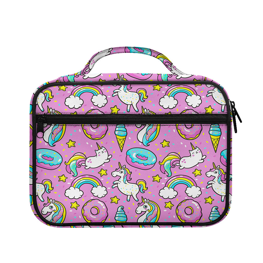 Pink Girly Unicorn Donut Pattern Print Briefcase Bible Bag