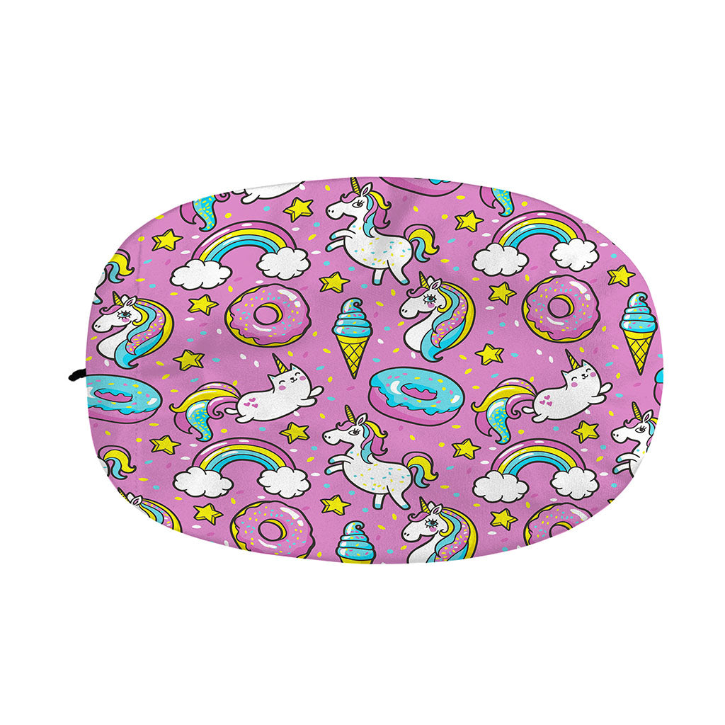 Pink Girly Unicorn Donut Pattern Print Car Side Mirror Covers