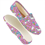 Pink Girly Unicorn Donut Pattern Print Casual Shoes