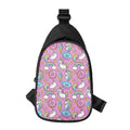Pink Girly Unicorn Donut Pattern Print Sling Bag