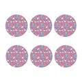 Pink Girly Unicorn Donut Pattern Print Coaster Set