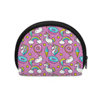 Pink Girly Unicorn Donut Pattern Print Coin Purse