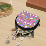 Pink Girly Unicorn Donut Pattern Print Coin Purse