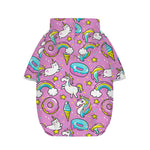 Pink Girly Unicorn Donut Pattern Print Dog Zip Up Hoodie