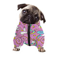 Pink Girly Unicorn Donut Pattern Print Dog Zip Up Jacket