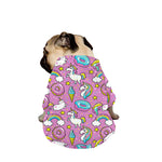 Pink Girly Unicorn Donut Pattern Print Dog Zip Up Jacket