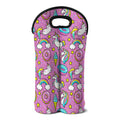 Pink Girly Unicorn Donut Pattern Print Double Neoprene Wine Tote