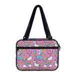 Pink Girly Unicorn Donut Pattern Print Double Strap Bible Bag