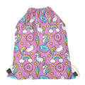 Pink Girly Unicorn Donut Pattern Print Drawstring Bag