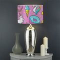 Pink Girly Unicorn Donut Pattern Print Drum Lamp Shade